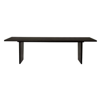 GUBI Private dining table, 260 x 100 cm, black / brown stained ash