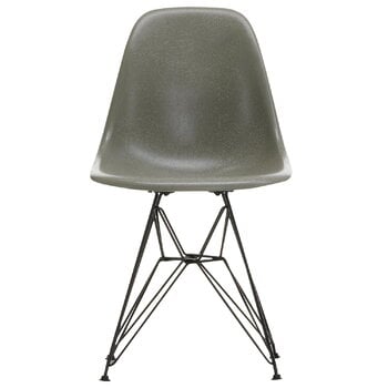 Ruokapöydän tuolit, Eames DSR Fiberglass tuoli, raw umber - musta, Harmaa