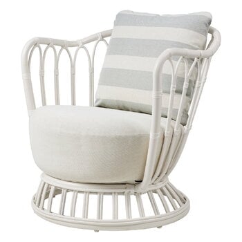 Outdoor lounge chairs, Grace Outdoor lounge chair, alabaster white - Leslie 006 -Leslie Stripe 020, White