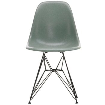 Vitra Eames DSR stol, fiberglas, sea foam green - svart