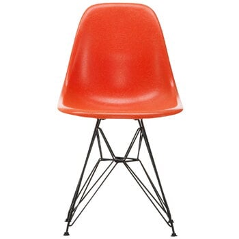 Vitra Eames DSR stol, fiberglas, red orange - svart