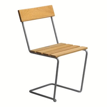 Grythyttan Stålmöbler Chair 1, galvanized steel - oiled oak