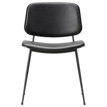 Fredericia Søborg chair 3062, black steel base, black oak - black leather