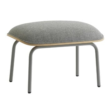 Armchairs & lounge chairs, Pad footstool, grey steel - oak - Synergy LDS 16, Gray