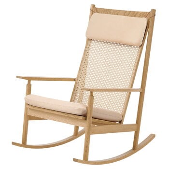 Warm Nordic Swing rocking chair, oak - natural leather