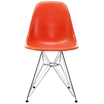 Vitra Eames DSR Fiberglass Chair, rotorange – Chrom