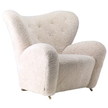 Fauteuils, Fauteuil The Tired Man, peau de mouton Moonlight, Blanc