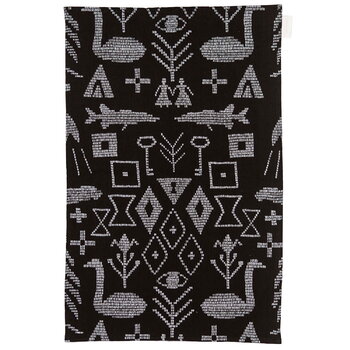 Saana ja Olli Maailman synty tea towel/placemat, large, black