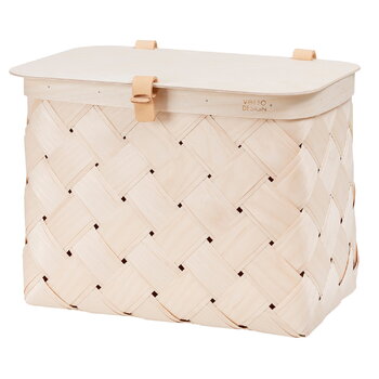 Verso Design Lastu birch basket with lid, rectangle