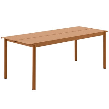 Patio tables, Linear Steel table 200 x 75 cm, burnt orange, Orange