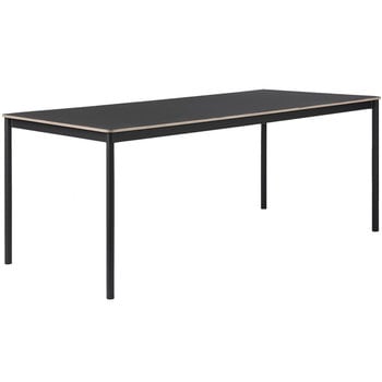 Muuto Base table 190 x 85 cm, linoleum with plywood edges, black, product image