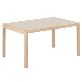 Muuto Workshop table, 140 x 92 cm, oak - warm grey linoleum, product image