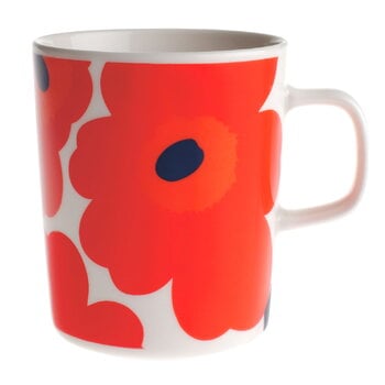 Marimekko Oiva - Unikko mug 2,5 dl, white - red - blue