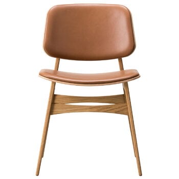 Fredericia Søborg chair 3052, wood base, lacquered oak - cognac leather, product image