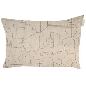 Saana ja Olli Unien talo cushion cover, 40 x 60 cm, beige - black