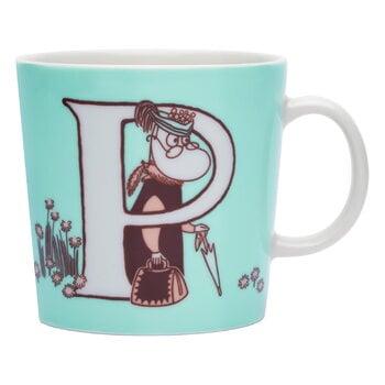 Cups & mugs, Moomin mug 0,4 L, ABC, P, Turquoise