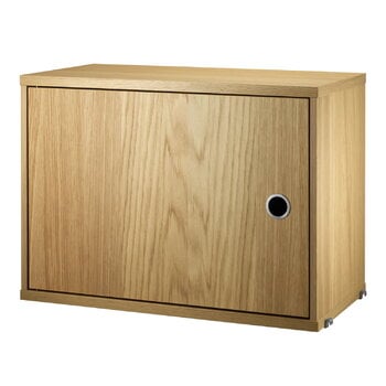 String Furniture String cabinet with swing door, 58 x 30 cm, oak