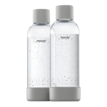 Mysoda Water bottle 1 L, 2 pcs, grey
