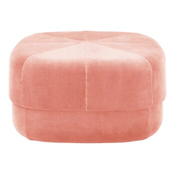 Poufs et repose-pieds, Pouf Circus, grand modèle, velours rose clair, Rose