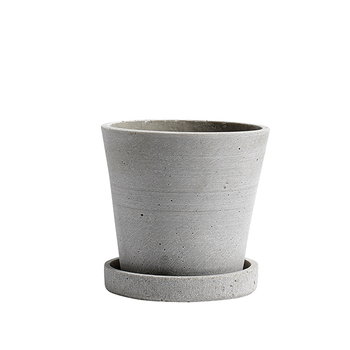 HAY Flowerpot and saucer, S, grey