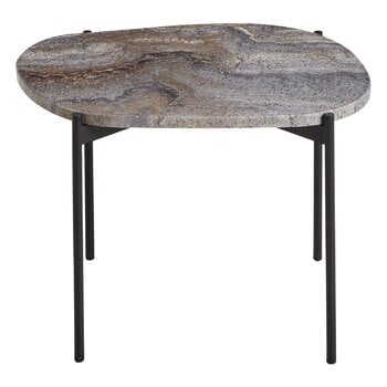 Tables d’appoint et bouts de canapé, Table d'appoint La Terra, M, travertin grey melange - noir, Noir