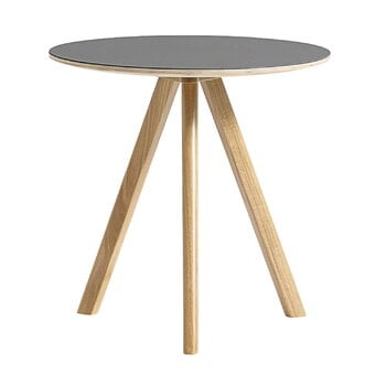 HAY CPH20 round table, 50 cm, lacquered oak - grey lino