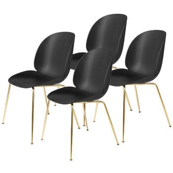 GUBI Beetle chair, brass - black, set of 4