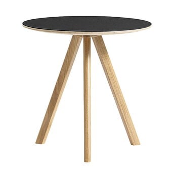 HAY Table ronde CPH20, 50 cm, chêne laqué - linoléum noir