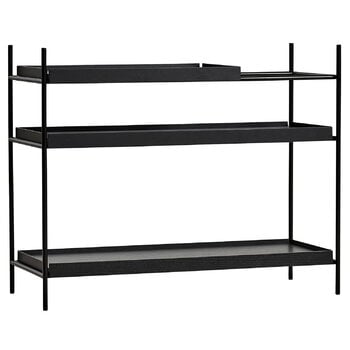 Woud Tray shelf, low, black