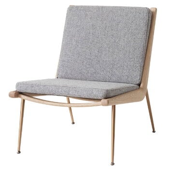Armchairs & lounge chairs, Boomerang HM1 lounge chair, Hallingdal 130 - white oiled oak, Gray