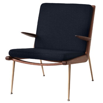 &Tradition Boomerang HM2 lounge chair, Loop Marine - oiled walnut
