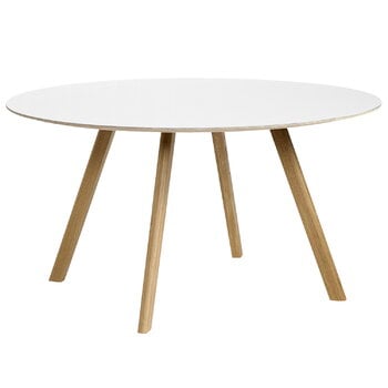 HAY CPH25 table round, 140 cm, lacquered oak - white laminate