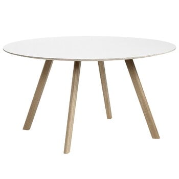 HAY CPH25 table round, 140 cm, soaped oak - white laminate