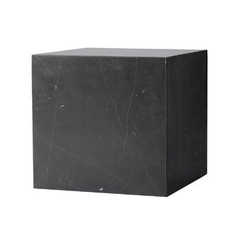 Audo Copenhagen Plinth Tisch, Würfel, schwarzer Marquina Marmor