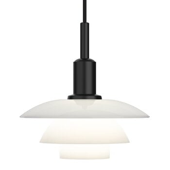 Pendant lamps, PH 3/3 pendant, black - opal glass, White