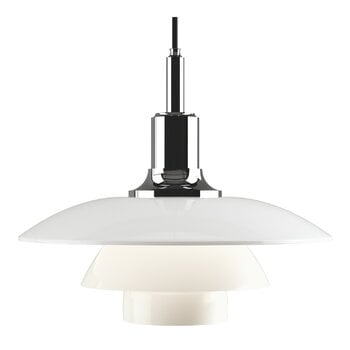 Pendant lamps, PH 3 1/2 - 3 pendant, chrome plated, White