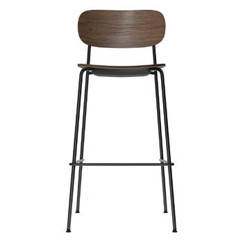 Audo Copenhagen Chaise de bar Co, 75,5 cm, acier noir - chêne teinté foncé