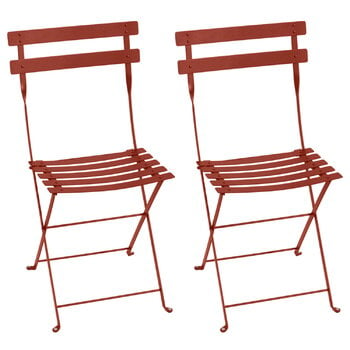 Fermob Chaise Bistro Metal, 2 pièces, rouge ocre