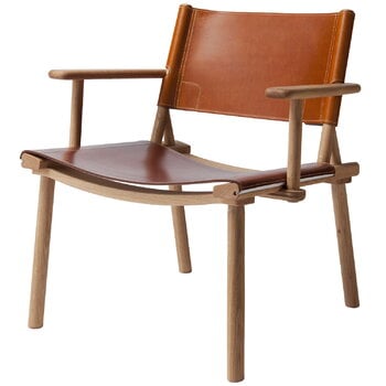 Nikari December Lounge chair, oak - cognac leather