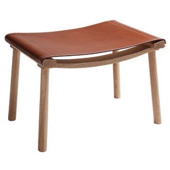 Nikari December ottoman, oak - cognac leather, product image