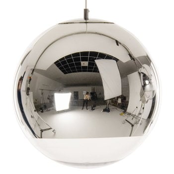 Tom Dixon Suspension Mirror Ball LED, 50 cm, argenté