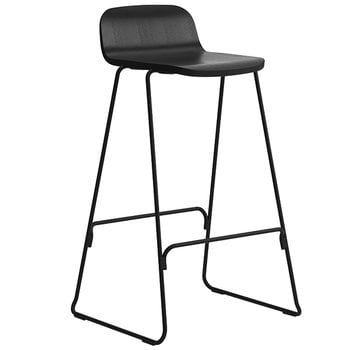 Normann Copenhagen Just Barstool 75 cm, mit Rückenlehne, schwarz