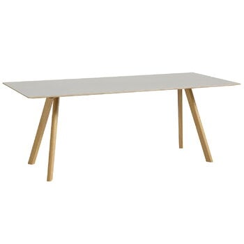 HAY CPH30 table, 200 x 90 cm, lacquered oak - off white lino