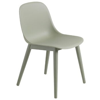 Muuto Fiber side chair, wood base, dusty green