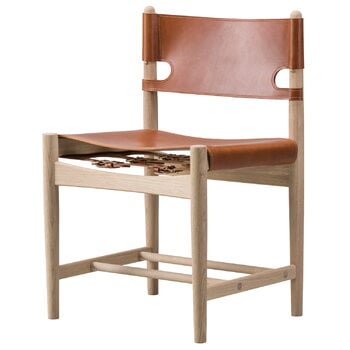 Sedie da pranzo, The Spanish Dining Chair, pelle cognac, Marrone