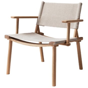 Nikari December Lounge chair, oak - linen canvas