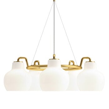 Pendant lamps, VL Ring Crown 5 pendant, opal glass, White