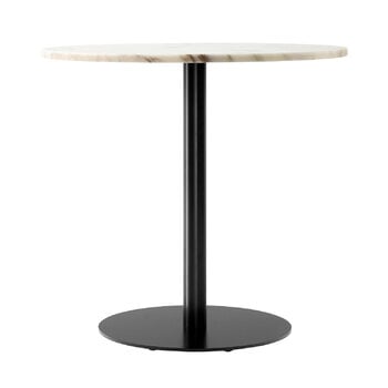 Audo Copenhagen Harbour Column dining table, 80 cm, black base - Estremoz marble