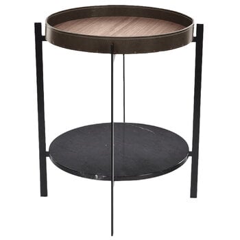 OX Denmarq Deck Tisch 50 cm, Nussbaum – schwarzer Marmor