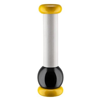 Alessi Sottsass grinder, large, yellow - black - white